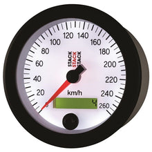 Load image into Gallery viewer, AutoMeter Gauges Autometer Stack Instruments 88MM 0-260 KM/H Programmable Speedometer - White
