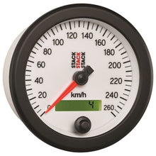 Load image into Gallery viewer, AutoMeter Gauges Autometer Stack Instruments 88MM 0-260 KM/H Programmable Speedometer - White
