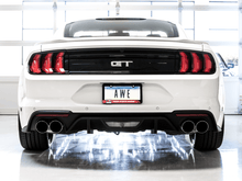 Load image into Gallery viewer, AWE Tuning Exhaust System Kit AWE Tuning AWE SwitchPath™ Cat-back Exhaust for '18-'23Mustang GT - Quad Chrome Silver Tips 3025-42550
