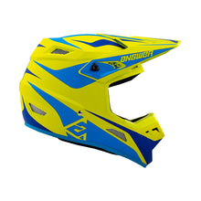 Load image into Gallery viewer, Answer 26 AR1 Mototown Helmet Matte Hyper Acid/Cyan/Dark Blue Youth - Medium
