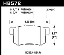 Load image into Gallery viewer, Hawk 02-04 Honda Civic Si / 99-08 Acura TL DTC-60 Race Rear Brake Pads Brake Pads - Racing Hawk Performance   
