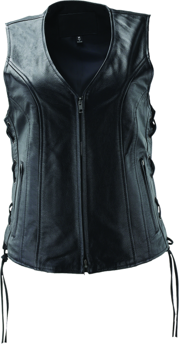 Kuryakyn Leather By River Road Sapphire Leather Vest Black Womens - XL Vests Kuryakyn