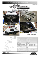 Load image into Gallery viewer, HKS 17+ Honda Civic Si Sedan (FC) Hi-Power Muffler Exhaust Catback HKS   
