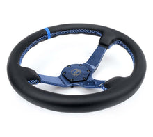 Load image into Gallery viewer, NRG Reinforced Steering Wheel (350mm) Blue Carbon Fiber Center - Blue Stitching &amp; Center Mark | RST-036CF-BL
