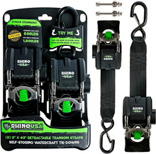 Load image into Gallery viewer, Rhino USA Retractable Transom Straps (2 Pack-Stainless) Tow Straps Rhino USA
