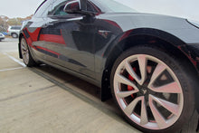 Load image into Gallery viewer, Rally Armor 17-23 Tesla Model 3 Black UR Mud Flap w/Blue Logo Mud Flaps Rally Armor   
