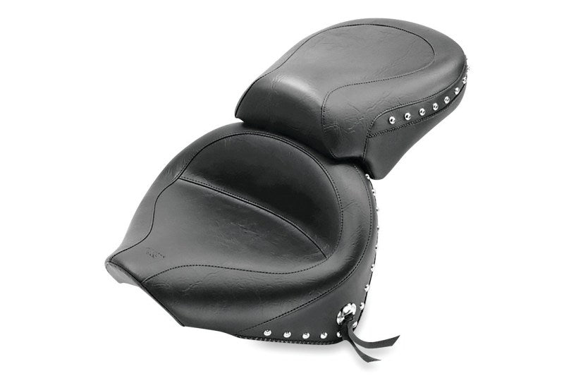 Mustang 00-11 Yamaha V-Star 1100 Classic,02-11 V-Star 1100 Silverado 2PC Seat w/Studs - Black Misc Powersports Mustang Motorcycle   