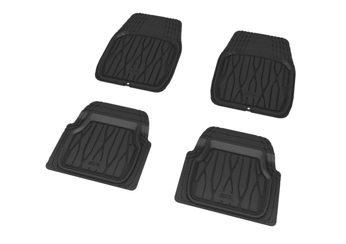 3D MAXpider 777-1 Universal Kagu Black Mat 4pcs (Size: L Front L 28in x W 21in Rear L 20in x 21in) Floor Mats - Rubber 3D MAXpider