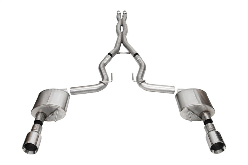 Corsa 2024 Ford Mustang GT Xtreme CatBack Exhaust Sys 3.0in Dual Rear Exit w/4.5in StraightCut Tips Catback CORSA Performance   