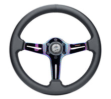 Load image into Gallery viewer, NRG Light Weight Gaming Steering Wheel - 350mm 3 NeoChrome Silver Spokes Perforated Leather | ST-018MC-PR
