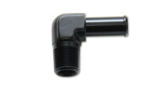 Load image into Gallery viewer, Vibrant 3/8 NPT to 1/2in Barb Straight Fitting 90 Deg Adapter - Aluminum Fittings Vibrant
