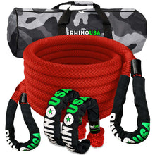 Load image into Gallery viewer, Rhino USA 7/8In X 30Ft Kinetic Rope Recovery Kit W/Soft Shackles (Red) Cargo Tie-Downs Rhino USA
