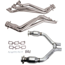 Load image into Gallery viewer, BBK BBK16424 BBK 15-17 Ford Mustang V6 1-3/4 Long Tube Headers w/High Flow Catted H Pipe (Silver Ceramic)
