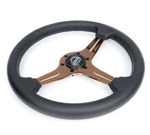 Load image into Gallery viewer, NRG Light Weight Gaming Steering Wheel - Blitz 350mm 3 Rose Gold Spokes Slits - Leather - No Dish | ST-018RG-PR
