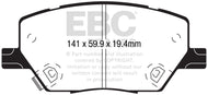 EBC 15+ Fiat 500X 1.4 Turbo Ultimax2 Front Brake Pads Brake Pads - OE EBC   