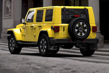 Load image into Gallery viewer, Rally Armor 18-24 Jeep JL Wrangler Black UR Mud Flap w/White Logo Mud Flaps Rally Armor   
