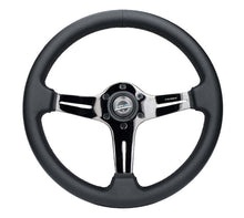 Load image into Gallery viewer, NRG Light Weight Gaming Steering Wheel - 350mm 3 Black Chrome Silver Spokes Perforated Leather | ST-018BC-PR
