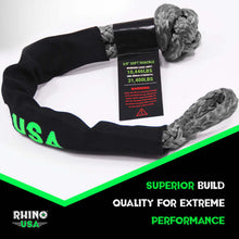 Load image into Gallery viewer, Rhino USA Synthetic Soft Shackle (2Pk 3/8InX22In) (Gray) Shackle Kits Rhino USA
