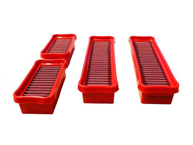 BMC Air Filter Set FB01090 with red frames and pleated filter material for engine air intake