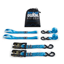 Load image into Gallery viewer, Borne Off-Road Cargo Tie-Downs Borne Off-Road Heavy-Duty Ratchet Tie-Down Kit (2-Pack) - Blue
