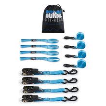 Load image into Gallery viewer, Borne Off-Road Cargo Tie-Downs Borne Off-Road Medium-Duty Ratchet Tie-Down Kit (4-Pack) Blue

