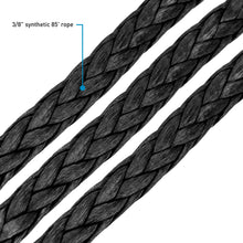 Load image into Gallery viewer, Borne Off-Road BRNBNWN-SR-38-85BK Borne Off-Road Synthetic Rope - 3/8in x 85ft - Black
