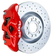 Brembo Brake Kits - Performance Slot Brembo 07-15 TT 2.0T/07-15 TT 3.2/09-15 TTS Front GT BBK 4 Piston Cast 345x30 1pc Rotor Drilled-Red
