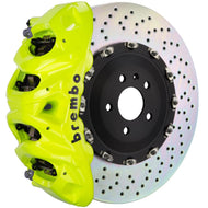 Brembo Brake Kits - Performance Slot Brembo 16-22 GLC-Class Front GT BBK 6 Piston Cast 405x34 2pc Rotor Drilled- Fluo. Yellow