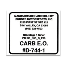 Load image into Gallery viewer, Burger Motorsports Universal Products Replacement CARB Sticker

