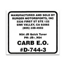 Load image into Gallery viewer, Burger Motorsports Universal Products Replacement CARB Sticker
