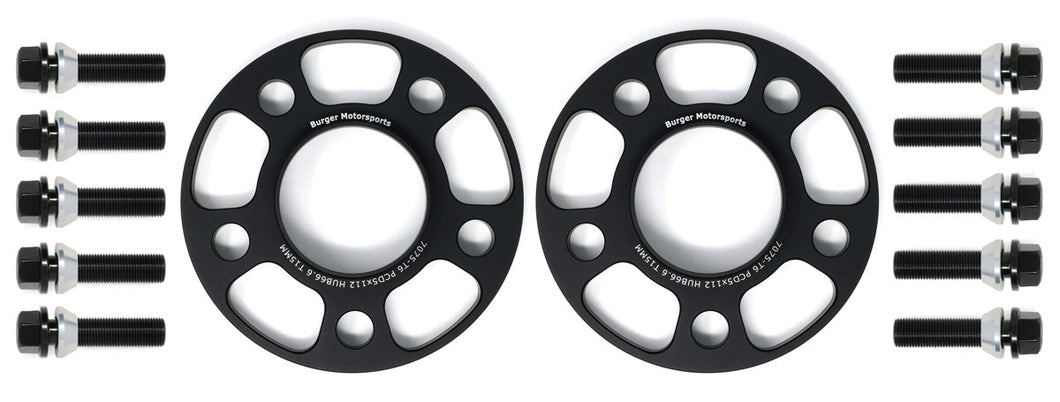 Burger Motorsports Toyota GR Supra Mk5 wheel spacers with bolts in black anodized finish