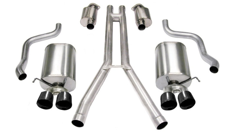 Corsa 2004-2008 Cadillac XLR 4.6L 25in Cat-Back Dual Rear w Twin 35in Black Pro-Series Tips Catback CORSA Performance