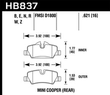 Load image into Gallery viewer, Hawk 14-17 Mini Cooper HPS 5.0 Rear Brake Pads Brake Pads - Performance Hawk Performance   
