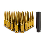 Mishimoto Mishimoto Steel Spiked Lug Nuts M14 x 1.5 24pc Set Gold Lug Nuts Mishimoto   