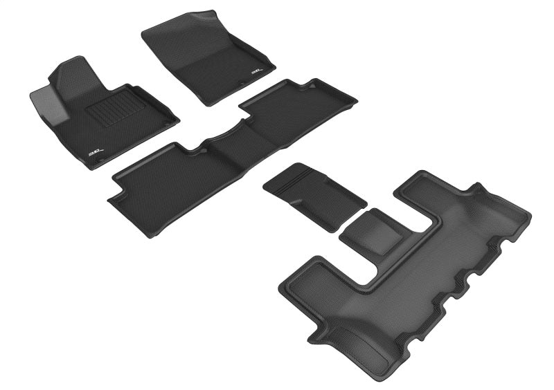3D Maxpider 21-23 Kia Sorento 6-Seat Kagu Black R1 R2 R3 Floor Mats - Rubber 3D MAXpider   