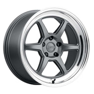 Kansei K14G Roku 18x10.5in / 5x120 BP / 12mm Offset / 72.56mm Bore - Grey & Machined Lip Wheel | K14G-181518+12