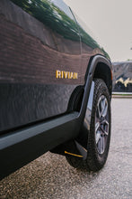 Load image into Gallery viewer, Rally Armor 22-24 Rivian R1T Black UR Mud Flap w/Tangerine Scream Logo Mud Flaps Rally Armor   
