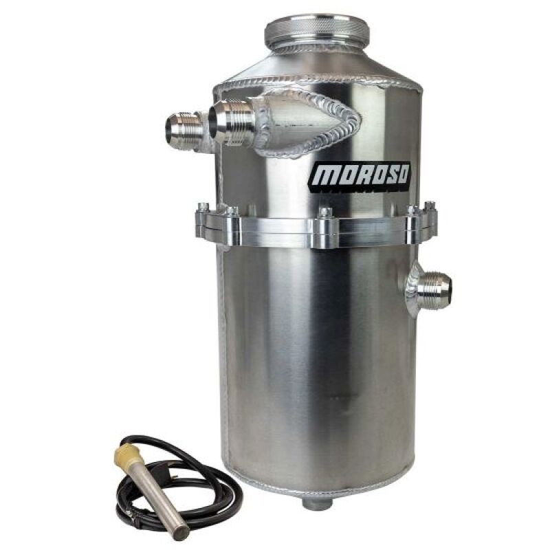 Moroso 2 Pc 60/40 Split 16.5in Tall 7in Dia 7.5qt Dual Inlet Dry Sump Tank w/16AN Male Fitting Moroso