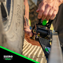 Load image into Gallery viewer, Rhino USA Retractable Ratchet Straps (4Pk 1Inx10Ft) (Blue) Tow Straps Rhino USA
