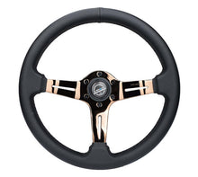 Load image into Gallery viewer, NRG Light Weight Gaming Steering Wheel - Spllitz 350mm 3 Rose Gold Spokes Slits - Leather | ST-010RG-PR

