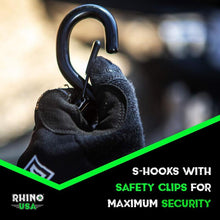 Load image into Gallery viewer, Rhino USA Heavy Duty Ratchet Tie-Down 4-Pack (Black) 1.6In X 8Ft Cargo Tie-Downs Rhino USA
