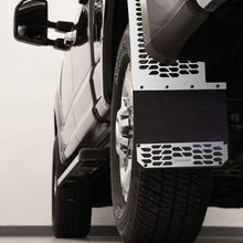 Load image into Gallery viewer, Putco 17-20 Ford SuperDuty - Set of 2 (Excl Dually Rear) Mud Skins - Brushed SS w/ Hex Shield Mud Flaps Putco
