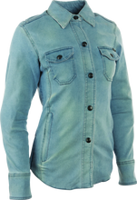 Load image into Gallery viewer, Speed and Strength Speed Society Armored Moto Shirt Denim Blue Womens - XS Speed and Strength
