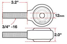Load image into Gallery viewer, SPC Performance X Axis Sealed Flex Joint RH 3/4in-16x12mm BH x 2in W Control Arms SPC Performance
