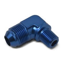 Load image into Gallery viewer, Russell Performance -3 AN to 1/8in NPT 90 Degree Flare to Pipe Adapter (Blue) Russell
