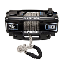 Load image into Gallery viewer, Superwinch 10000 LBS 12V DC 3/8in x 54ft Synthetic Rope Scorpion 10000SR Winch - Black Powdercoat
