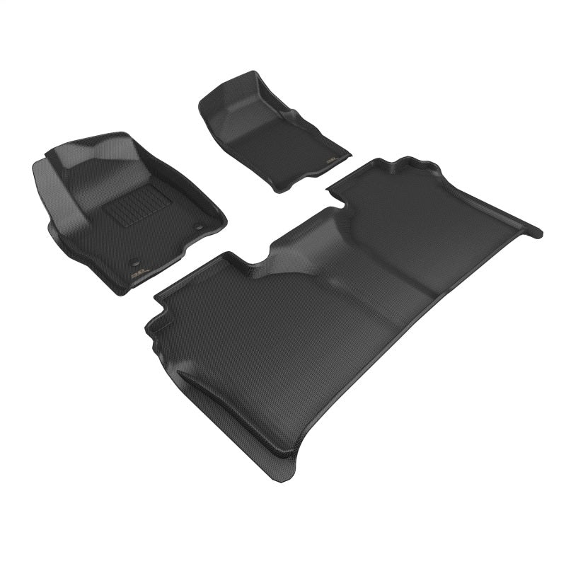 3D MAXpider 19-24 GMC Sierra Kagu 1st & 2nd Row Floormats - Black 3D MAXpider
