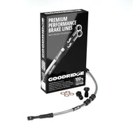 Goodridge 2011 HD FLSTFB (w/ABS ) +6in Clear Brake Line Kit w/Black Fittings | HD0113-1FB-CL6