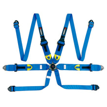 Load image into Gallery viewer, Cusco Seat Belts &amp; Harnesses Cusco Universal 6 Point 3in Shoulder 3in Lap w/Eyebolts (7/16-20UNF Thread) FIA Racing Harness- Blue
