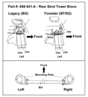 Cusco CUS658 511 A Cusco Strut Bar Type-AS Rear 20mm Round Subaru Forester SF/SG (Rear Panel Trimming Requried)